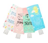 UKCOCO 4 pezzi Borsa Viaggio Sacchetti Squeeze per Lozione Contenitori Portatili per Cosmetici per Shampoo e per La Della Leggeri e Pieghevoli Colori Variabili