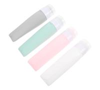 UKCOCO 4 pezzi Bottiglie Viaggio Gel Set per Cosmetici Contenitori Portatili per Shampoo e Lozioni per Viaggi Campeggio e Attività Outdoor Colori Variati Blu Rosa Bianco