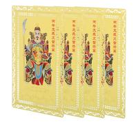 UKCOCO 4 pezzi Carte Tai Sui Feng Shui in Rame Talismani Protettivi per Buona Fortuna e Prosperità Auguri Cinesi Anno del Cavallo Design Zodiacale e Benedizione Tradizionale