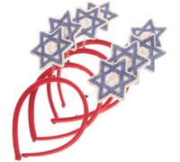 UKCOCO 4 Pezzi Cerchietti per Chioma Hanukkah in Feltro con Stelle di David, Fasce Festive per Feste e Foto di Pasqua, Accessori Comodi e Stabili per Celebrazioni e Uso Quotidiano