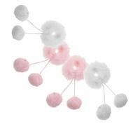 UKCOCO 4 Pezzi Hair Ties With Balls in Plush Fluffy Pompom Scrunchies For And Women Soft Elastic Bands For Double Braids And Wristwear Cozy Korean Style Autumn Accessory