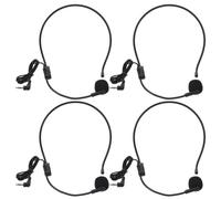 UKCOCO 4 Pezzi Microfono Cablato Auricolare Nero, Regolabile | Design Leggero, Braccio Microfonico Regolabile, Uso a Mani Libere, per Docenti e Relatori