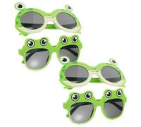 UKCOCO 4 Pezzi Occhiali da Sole a Forma di Rana in Abs Verde, Accessorio Divertente e Unico per Feste All'aperto e Photo Booth, Stile Retrò e Creativo per Uomo e Donna