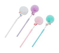 UKCOCO 4 pezzi Penne Gel per Design Cartone Animato e Palline Soffici Penne Colorate Portatili per Scuola Scrittura Liscia e Comfort Ergonomico Regalo per Bambine e Studenti