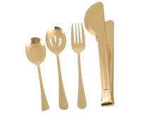 UKCOCO 4 pezzi Posate in Acciaio Pinze Alimentari Cucchiaio e Forchetta Resistenti e Multifunzionali Design Compatto e Lucidato per Pranzo e Servizio