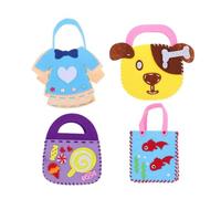 UKCOCO 4 set Kit DIY Borsa Fatta Mano per Bambina Materiale Educativo Non Tessuto per Lavoretti Creativi Facile da Usare e Durevole per Regalo Manualità