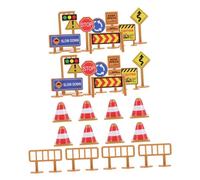 UKCOCO 45 Pezzi Mini Cartelli Stradali Giocattolo per Segnali Traffico in Plastica Resistente Accessori per Gioco di Costruzione Stradale e Apprendimento Regole Traffico per Casa e