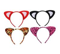 UKCOCO 4pezzi Cerchietto Per Capelli Tema Leopardo Di Orecchie Animali Fascia Per Capelli Leopardata Adatto Per Ragazzo Ragazza e Ragazze Accessorio Per Festa e Cosplay