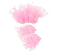 UKCOCO 4pezzi Cuffie in Organza Piume per Nail Art Decorazione per Polso Staccabile per Donna Uso in Salone di Bellezza Fotografia e Social Media