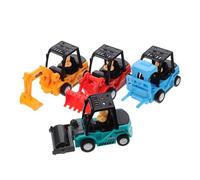UKCOCO 4Pezzi Giocattoli Ingegneria Auto per Pushdozer e Scavatrice Educativo per Sviluppo Coordinazione Occhi per Ingegneri