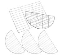 UKCOCO 5 Pezzi BBQ in Acciaio Inossidabile Rete Raffreddamento e Cottura Resistente al Calore Supporto per Cottura e Raffreddamento con Rete Tonda e Quadrata per Barbecue Forno