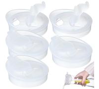 UKCOCO 5 Pezzi Coperchio per Brocca, Coperchio per Caraffa in Plastica Bianco Filettatura, Buona Tenuta, Facile da Pulire, per Brocche D'acqua e Bollitore, Casa e Riutilizzabile
