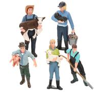 UKCOCO 5 pezzi Miniature Figure Contadini Fattoria Realistiche in Plastica Modelli Educativi per Gioco di Ruolo e Decorazioni Casa Diverse Pose e Abbigliamento Regalo Creativo per