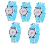 UKCOCO 5 Pezzi Ragazze Unicorno Unico Bel Tempo Bambini Studenti Ragazzi Meccanico Adorabile Polso in Silicone Bambini Guardano Studente per Cartone Animato Regalo di Compleanno
