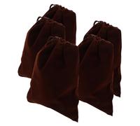UKCOCO 5 Pezzi Sacchetti Regalo Coulisse Borse Gioielli e Organizzatori da Marrone Sacchetti Regalo Morbidi e Resistenti per Conservare Accessori e Dolci