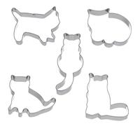 UKCOCO 5 pezzi Stampi Biscotti in Acciaio Resistente Forma Gatto Riutilizzabili per Pasta Zucchero e Fondant Resistenti e Facili da Pulire per Dolci Creativi