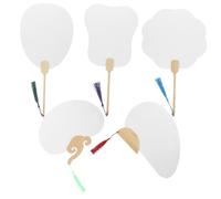 UKCOCO 5 Pezzi Ventagli Rotondi Cinesi Doppia Faccia per Pittura Fai da Te Materiale Resistente e Non Deformabile Gioco Interattivo per Decorazione Elegante Colore Casuale Colore Casuale