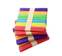 UKCOCO 50 pezzi Bastoncini Legno Colorati per Lavoretti DIY Materiale Creativo per Scuola Stick Artigianali Naturali e Sicuri per Progetti Manuali