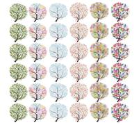 UKCOCO 50 Pezzi Bottoni in Legno a Forma di Albero 30mm 2 Fori per Cucito e Decorazione Abbigliamento Fai da Te Accessori per Vestiti Scarpe Gonne Artigianato