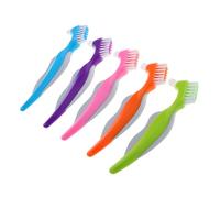 UKCOCO 5pezzi Spazzolino da Denti Doppio Testa per Protesi Dentaria Setola Morbida per Pulizia Profonda Portatile per Viaggio Accessorio Dentale per Adulto Anziano