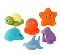 UKCOCO 6 Giocattoli da Bagno per Animali Cartoni Animati con Cambiamento Colore Giocattoli Squeaky per Doccia e Bagnetto per