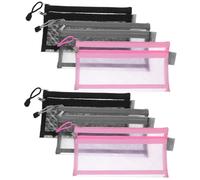 UKCOCO 6 Pezzi Astucci con Zip Nylon Mesh Organizer Portapenne Portatile per Scuola Ufficio e Cosmetici