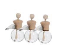 UKCOCO 6 Pezzi Bottiglie in Vetro per Diffusore Aroma Auto Piccole Boccette per Oli Essenziali da Ventilazione Fragranza Graduale e Duratura per Profumo Macchina e Aromaterapia Viaggio