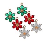 UKCOCO 6 Pezzi Ciondoli Fiore in Cristallo Placcati Oro per Creazioni Gioielli Pendenti Floreali Resistenti per Orecchini Collane Bracciali Te con Effetto Luccicante