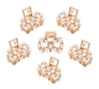 UKCOCO 6 Pezzi Mini Fermagli per Chioma a Artiglio Perle Piccole Mollette Antiscivolo Portatili per Ragazze Accessori Chioma Leggeri per Acconciature Quotidiane e Regali
