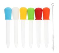 UKCOCO 6 pezzi Pipette Silicone Pulizia Contagocce Trasparenti per Medicinali Latte e Facili e Resistente Urti