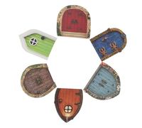 UKCOCO 6 Pezzi Porte in Legno Miniature per Giardino Fatato da Decorazioni in Legno Resistente per Esterni e Interni Adatte per Tronchi e Alberi Porte Magiche per Mondo delle Fate