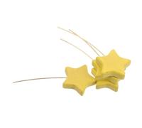 UKCOCO 6 Pezzi Punte a Stella in Legno Giallo per Centrotavola e Vasi | Decorazione a Tema Stella, Dettagli in Rame, per Matrimonio e Casa, per Composizioni e Tavoli