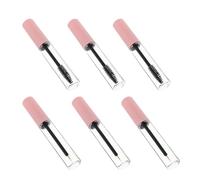 UKCOCO 6 Pezzi Tubetti di Mascara Vuoti in Pet 5ml Rosa con Design Trasparente Corpo Comodo da Trasportare per Trucco Occhi e Labbra
