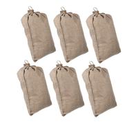 UKCOCO 6 Sacchetti di Juta Coulisse Beige per Verdure e Semi, Riutilizzabili e Traspiranti, Dimensioni 20x30 Cm per Conservazione Alimentare Quotidiana