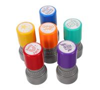 UKCOCO 6 Timbri Autoinchiostranti per Insegnanti Timbri in Sicura per Aula Ricompense Colorate per Compiti e Test Strumento Motivazionale Portatile per Feedback Rapido