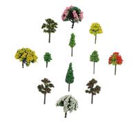 UKCOCO 60 pezzi Miniature Plastic Tree Figures For DIY Table Landscaping Tall Micro Model Trees Outdoor Decoration