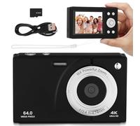UKCOCO 64gb Fotocamera Digitale Compatta Piccola con Schermo Memoria Interna Zoom Stabilizzatore Anti-vibrazione per Viaggi Principianti e Scatti Retrò