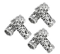 UKCOCO 6pezzi Anelli Per Dreadlocks in Lega Polsini Per Capelli Perline Per Intrecciare Dreadlocks Tubo in Filigrana Anello Per Trecce Di Capelli Accessori Per