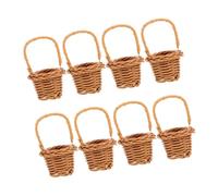 UKCOCO 8 Pezzi Accessori per Giocattoli Mini Basket Cestino Mini Cestino Minuscolo Cesto Porta Snack per Caramelle Cassa della Casa delle Bambole Mobili per Bambole Arancia Pp