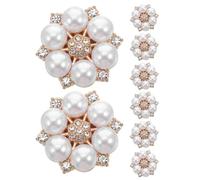 UKCOCO 8 Pezzi Cufflinks Copribottoni Decorativi a Fiore in Lega, e Artificiali, Staccabili, senza Cucitura, per Uomini e Donne, Matrimoni e Gala