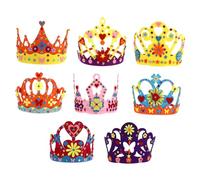 UKCOCO 8 Pezzi Kit per Corone in Tessuto Non Tessuto per Set Artigianale Sicuro per Creazioni Manuali Educative per Feste Compleanno e Scuola