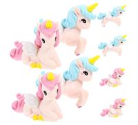 UKCOCO 8 pezzi Unicorno Miniature in Resina Decorazioni Torte e Cupcake Toppers Statue da Giardino Piccole Animali Cartoon Ideali per Feste e Decorazione Tavolo