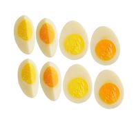 UKCOCO 8 Pezzi Uova Finte Simulate Affettate Modelli Alimentari Realistici per Scenografie Cucina Oggetti di Scena Fotografici per Feste a Tema e Didattica