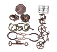 UKCOCO 9 Puzzle Intellettuale Lu Ban Lock Interblocco per Allenamento Mentale e Sviluppo Cognitivo Educativo Portatile per Adulti