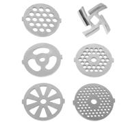 UKCOCO Accessori per Tritacarne in Acciaio Inossidabile 6 Pezzi Piastre di Macinazione da 7mm e 8,3mm per Uso Domestico, Set di Lame e Dischi di Ricambio per Carne, Utensili