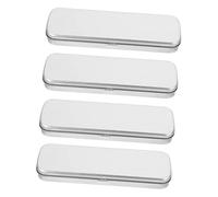 UKCOCO Astucci Porta Cancelleria Multifunzionale Per Studenti, Set Da 4 Pezzi in Lamiera Argentata, Piccolo Astuccio Portapenne Resistente Design Arricciato, Per Materiale Scolastico e Regali
