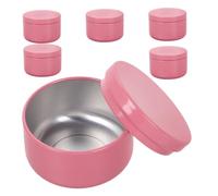 UKCOCO Barattoli per Candele Vuoti in Metallo Rosa con Coperchio Ermetico, Contenitori Alluminio per Oli Essenziali e Aromaterapia, Set da 6 Pezzi per Casa, Ufficio e Spa