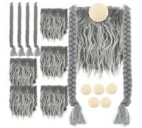 UKCOCO Barba Artigianale da Folletto Accessori per Fai da Te Naso e Perline di Legno per Decorazioni Natalizie e Lavoretti Manuali