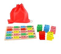 UKCOCO Blocchi Da Costruzione Domino Giocattolo Aritmetico Per Educazione Precoce Blocchi Di Legno Formule Lavagna Risposte Borsa Portaoggetti Tabellone Borsa