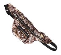 UKCOCO Borsa Cintura Donna Elegante Con Paillettes Colore Oro Chiaro Multifunzione Con Zip Liscia e Tracolla Regolabile Capacità Per Cellulare Portafoglio e Cosmetici Per Uso Quotidiano e